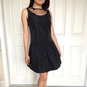 Red Valentino Little Black Mesh Bow A Line Dress